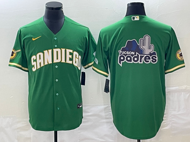 Men's San Diego Padres Green Team Big Logo Cool Base Stitched Baseball Jersey 002 Men's San Diego Padres Green Team Big Logo Cool Base Stitched Baseball Jersey 002